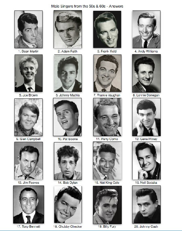 Male Singers 50 60s Answers